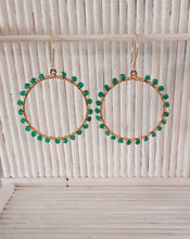Load image into Gallery viewer, Green Onyx Hoops
