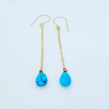 Load image into Gallery viewer, Turquoise drop earrings
